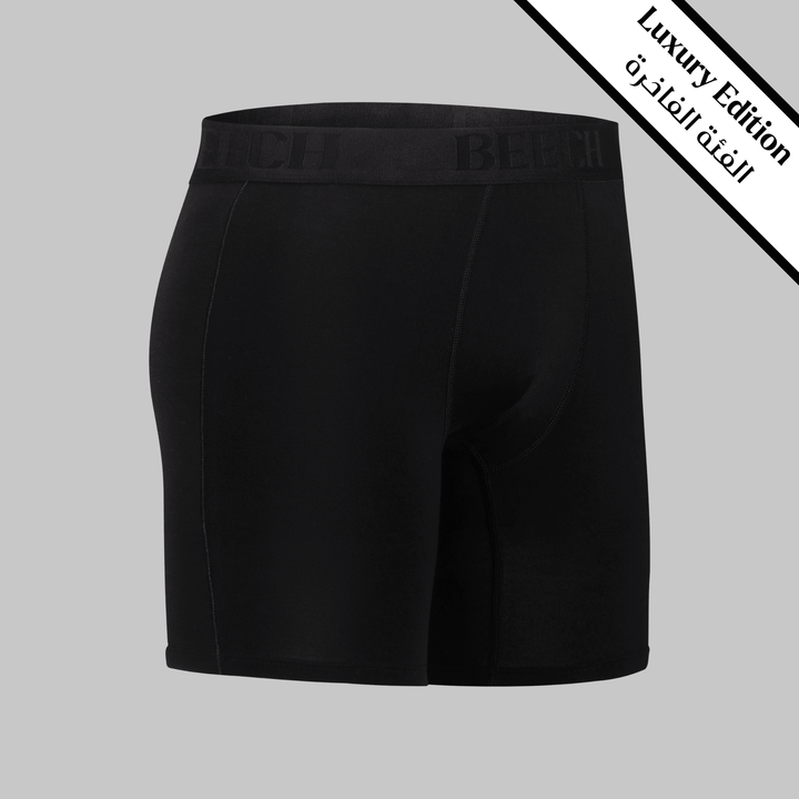 Black luxury boxer shorts for men – breathable micromodal fabric