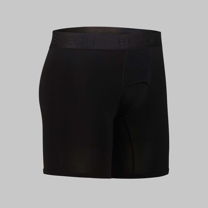 Black long boxer with fly – 3x softer than cotton, ideal for everyday wear