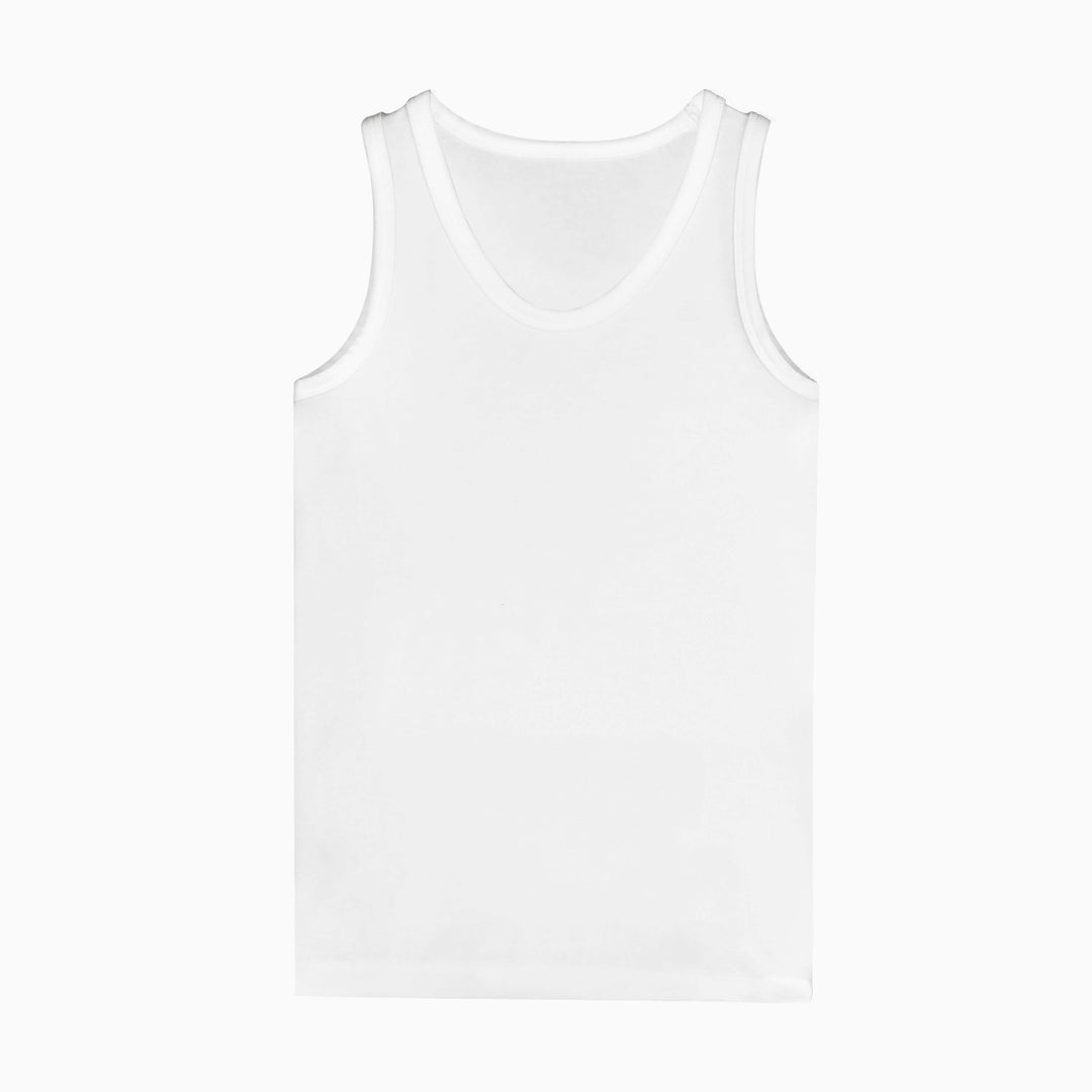 White kids cotton tank top – breathable fabric for sensitive skin