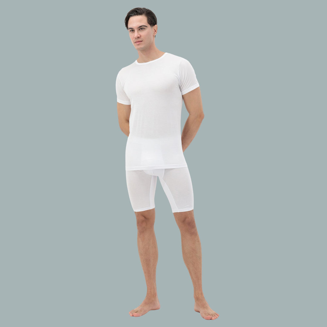 White luxury long boxers under kandoura, breathable and moisture-wicking