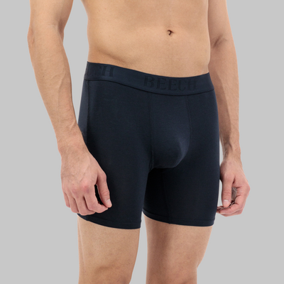 Navy long boxer for men - Moisture-wicking, 3x softer than cotton, ideal for sensitive skin