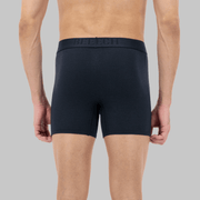 Men's navy long boxer - Soft and moisture-wicking, prevents chafing, perfect for all-day comfort