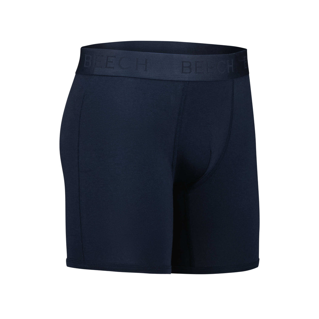 Premium men's navy long boxer - Sensitive skin-friendly, breathable fabric, moisture control
