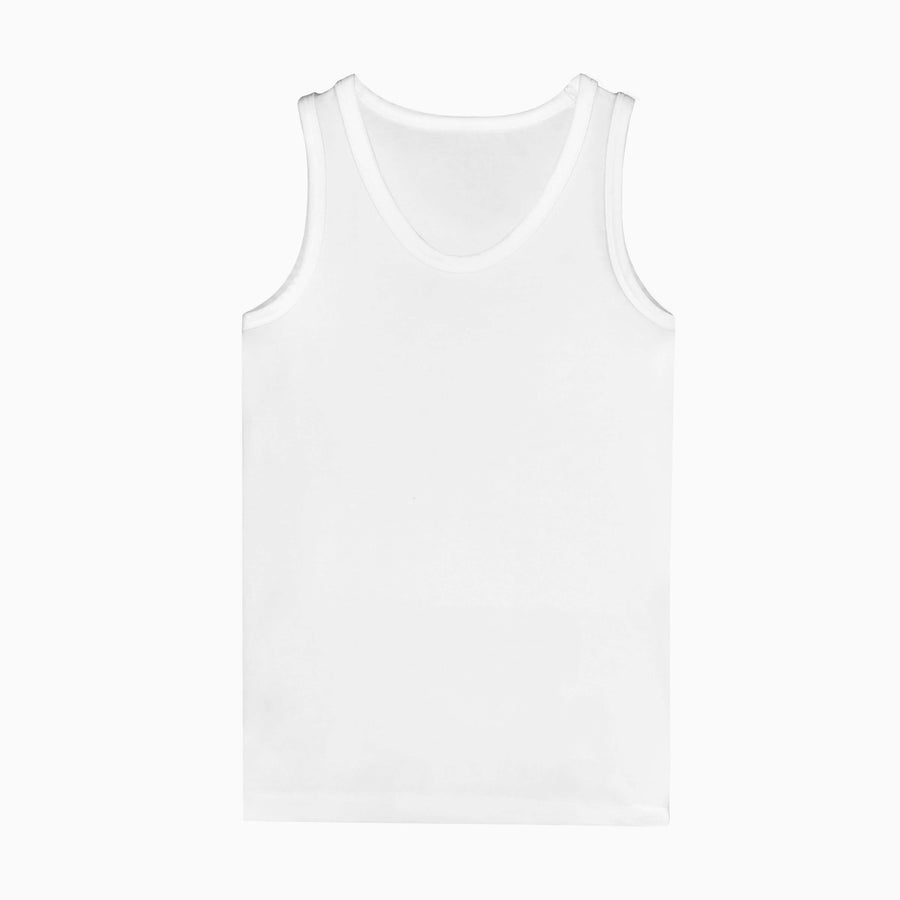 White kids cotton tank top – breathable fabric for sensitive skin